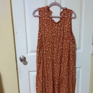 True Craft Orange Floral Dress